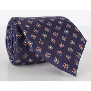 The Andover Shop Neck Tie Blue Orange Geometric Pattern Made In England Luxury